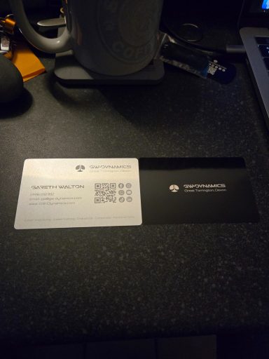 High end aluminium business card